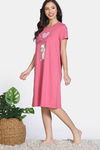 Zivame Farm Lore Knit Cotton Night Dress - Rapture Rose — thumbnail 3